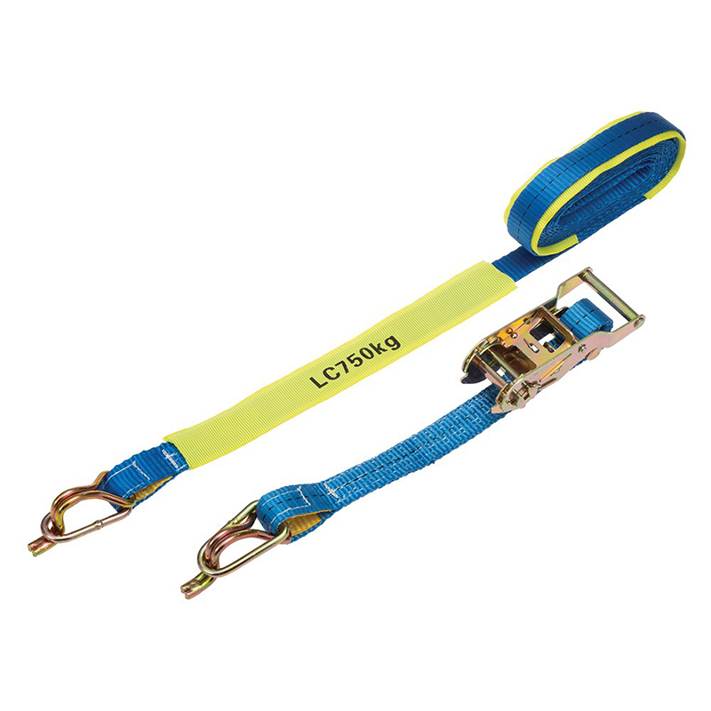 25mm x 4.5m x 1500kgs ratchet tie down straps with hooker & keeper