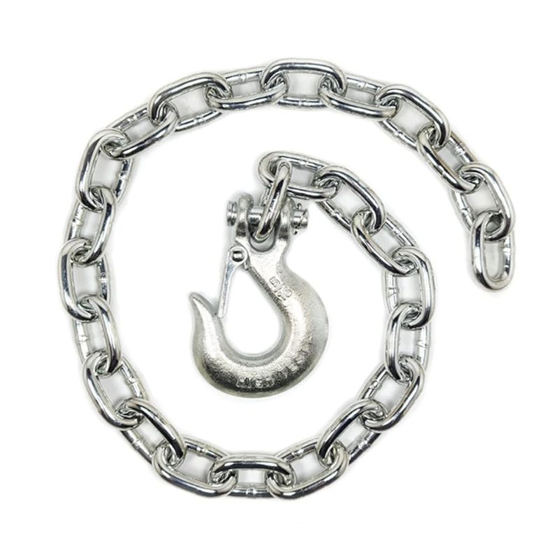 35" Trailer Safety Chain 4 Pack, Grade 70 Heavy Duty G70 Towing Chain with 5/16" Clevis Snap Hooks, 18,800 lbs Break Strength for RV, Boat Trailer and Dump Trailer, Yellow Zinc Plated